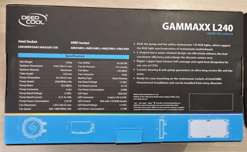 СЖО: DeepCool GAMMAXX L240
