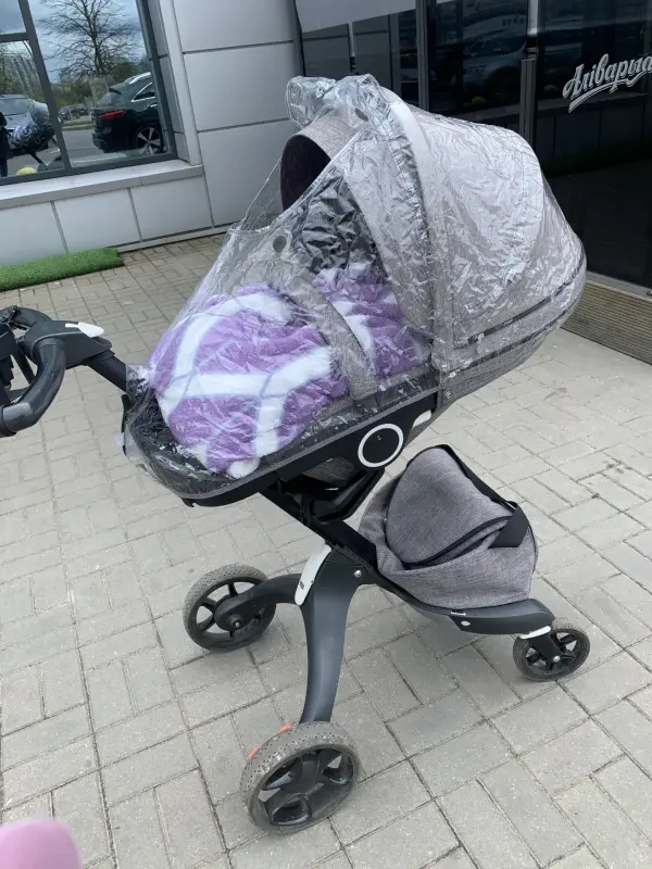Детская коляска stokke xplory v5 2 в1 на черном шасси