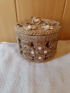 Бочонок из джута ручной работы