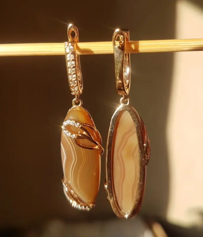Сережки с агатом