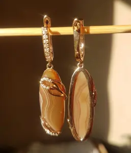 Сережки с агатом