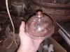 Маслёнка стеклянная розовое стекло ссср