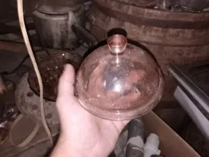 Маслёнка стеклянная розовое стекло ссср