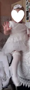 Кружевное белое платье (6мес-1.2года), б.у