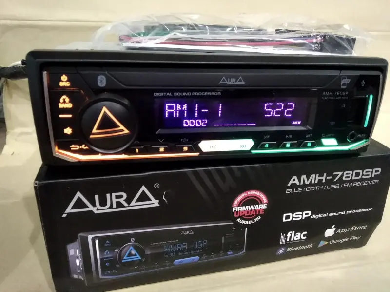 USB-магнитола Aura AMH-78DSP Bluetooth, процесорная