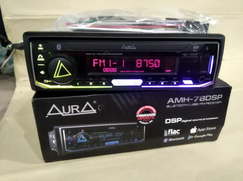 USB-магнитола Aura AMH-78DSP Bluetooth, процесорная