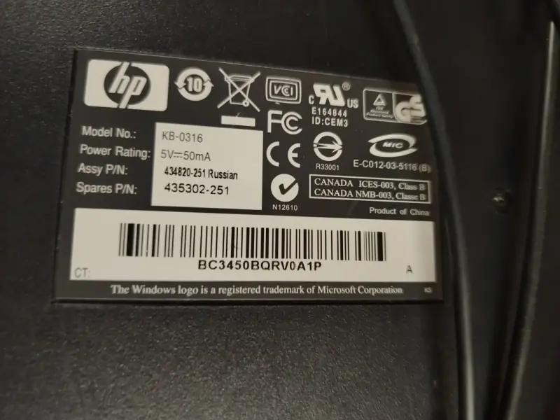 Клавиатура hp