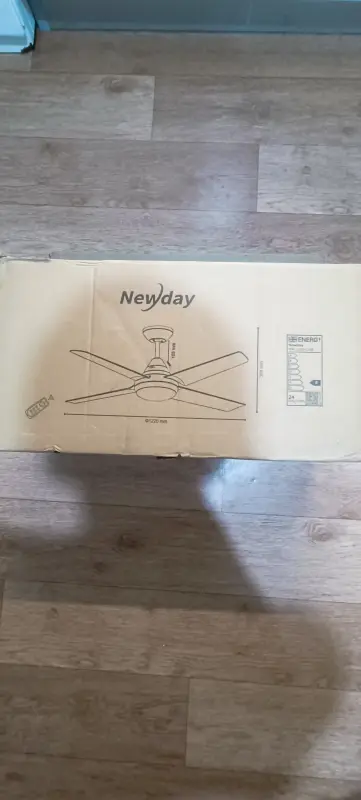 Потолочный вентилятор Newday 48 дюймов с подсветкой и пультом дистанционного управления, белый, н
