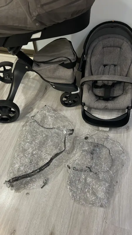 Детская коляска stokke xplory v5 2 в1 на черном шасси