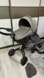 Детская коляска stokke xplory v5 2 в1 на черном шасси