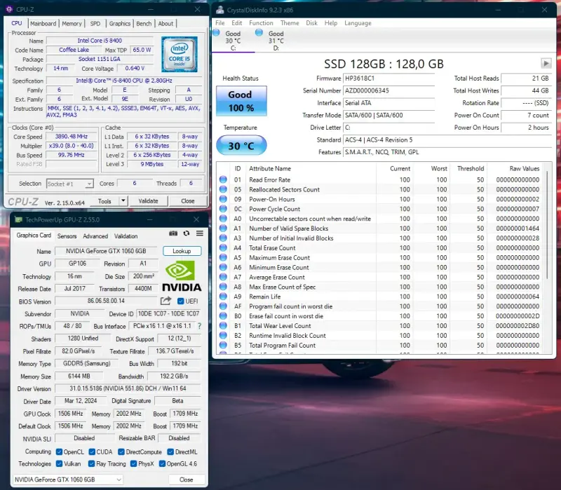 PC игровой компьютер i5 8400/GTX 1060 6Gb/RAM 16GB/1Tb/SSD