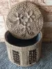 Шкатулка круглая из джута