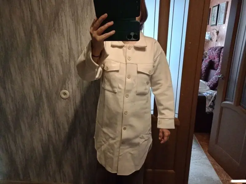 Теплая рубашка- кардиган 48