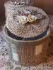 Шкатулка круглая из джута