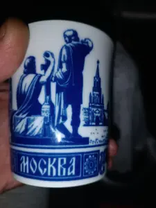 Кружка чашка фарфор ЛФЗ агитация Москва Памятник Минину и Пожарскому СССР