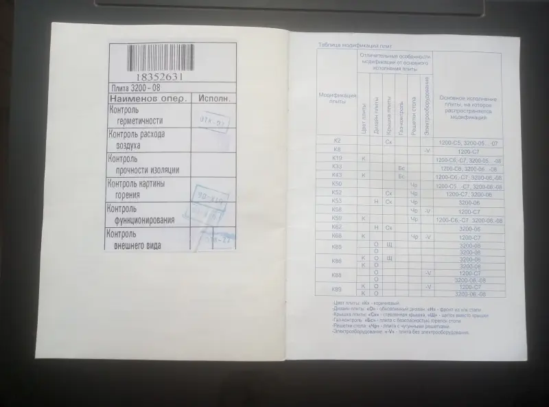 Плита газовая