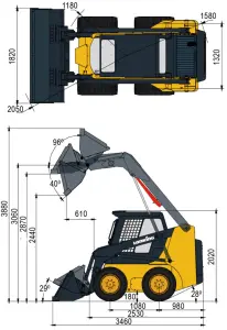 Аренда мини-погрузчика Lonking CDM 312 с ковшом / вилами 1,2т