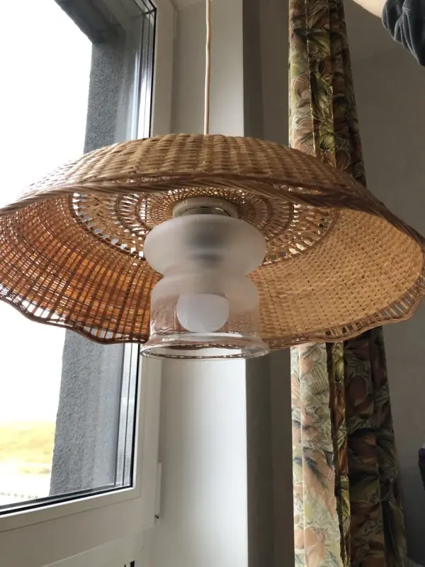 Люстра с Абажуром из Соломки