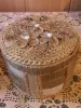 Шкатулка круглая из джута