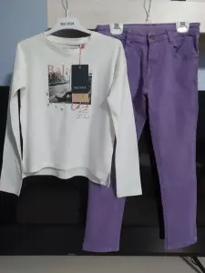 Лонгслив Blue Seven на 10лет/140см (новый) + Неоновые джинсы-скини на 9-10лет