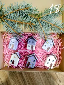 Новогодний декор, домики ручной работы