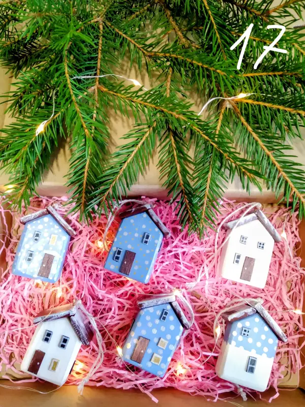 Новогодний декор, домики на елку ручной работы