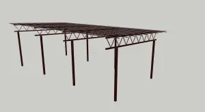 проект навеса 3,7 х 7,5 аккуратный сварной навес для машин в Ждановичах