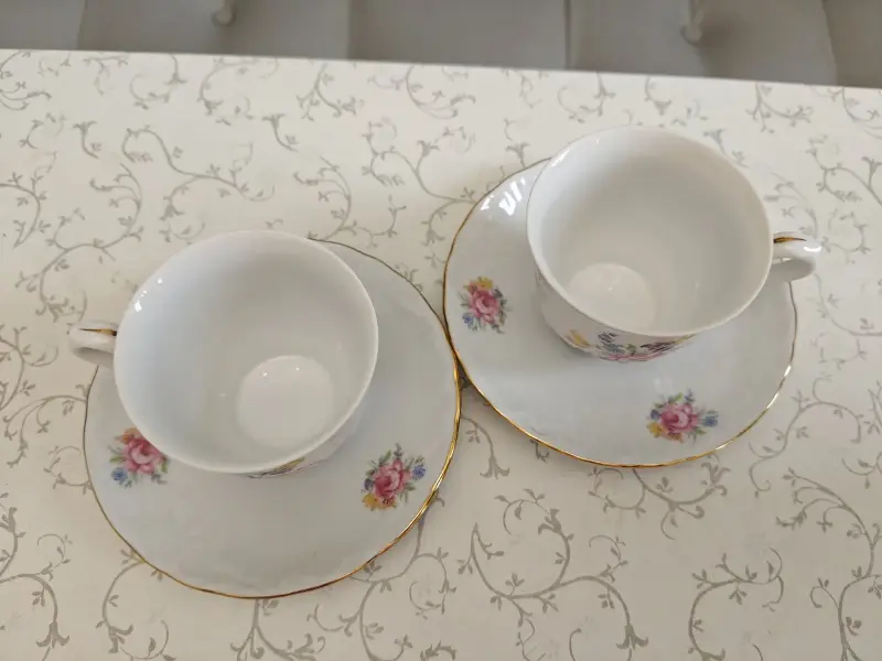 Польский фарфор: 2 кофейные пары
