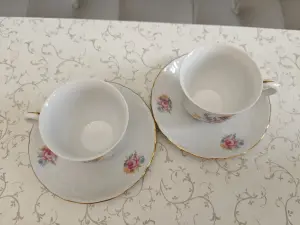 Польский фарфор: 2 кофейные пары