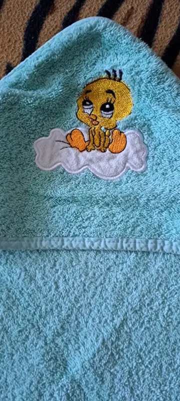 Полотенце для новорожденного с капюшоном, б.у в идеальном состоянии, бирюзовый