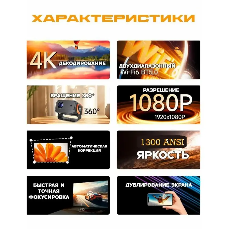 ПРОФЕССИОНАЛЬНЫЙ Android Smart проектор VisionX CY900 Pro ДОСТАВКА