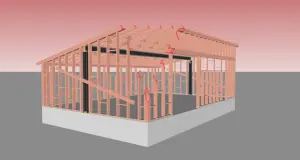 строительный ПРОЕКТ каркасного гаража-склада с большим пролетом