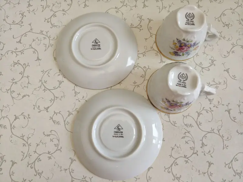 Польский фарфор: 2 кофейные пары