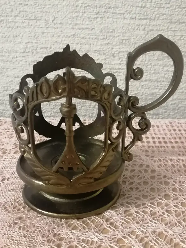 Подстаканник МОСКВА ОСТАНКИНСКАЯ БАШНЯ 1960е СССР винтаж