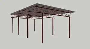 проект навеса 3,7 х 7,5 аккуратный сварной навес для машин в Ждановичах