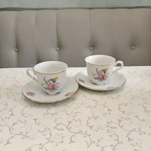 Польский фарфор: 2 кофейные пары