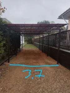 проект навеса 3,7 х 7,5 аккуратный сварной навес для машин в Ждановичах