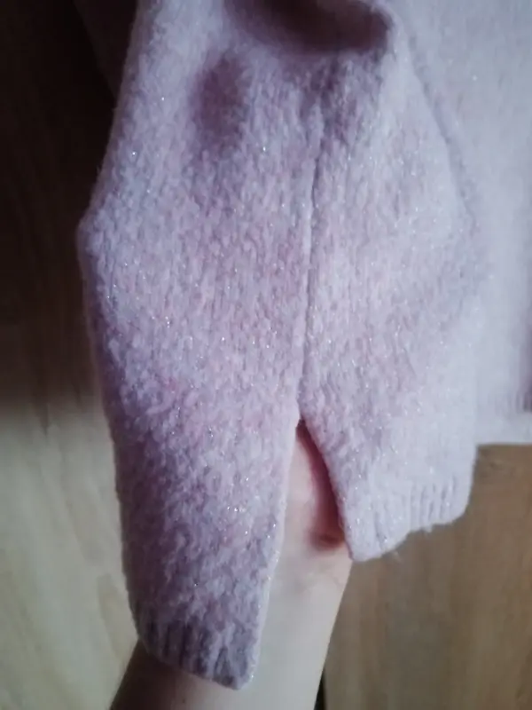 Розовый шерстяной джемпер с люрексом