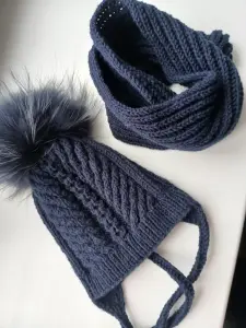 Шапочка+ снуд, мех нат,утеплена. 