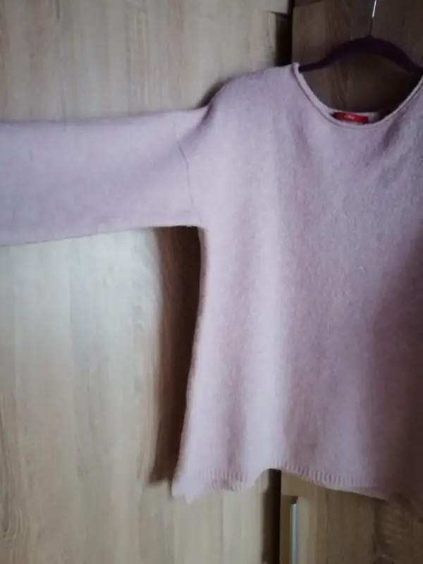 Розовый шерстяной джемпер с люрексом