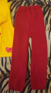 Костюм желто-красный на 5-6лет, р.122 , вязаный, б.у