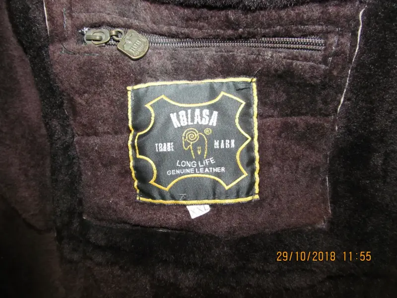 Дубленка мужская натуральная, цвет темно-коричневый, размер 54-56, рост 182