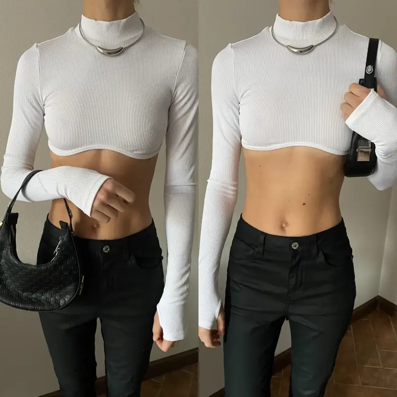 Лонгслив укороченный