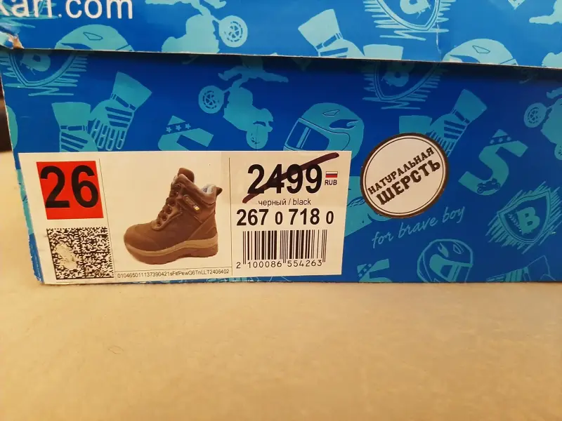 Ботинки утеплённые р.26 (стелька 17см)