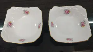 Польский фарфор: 2 чайные пары + 2 салатника