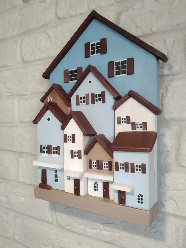 О́бъемный домик ключница ручной работы