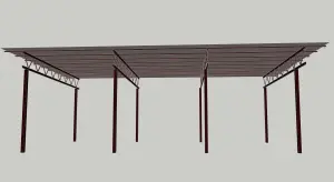 проект навеса 3,7 х 7,5 аккуратный сварной навес для машин в Ждановичах