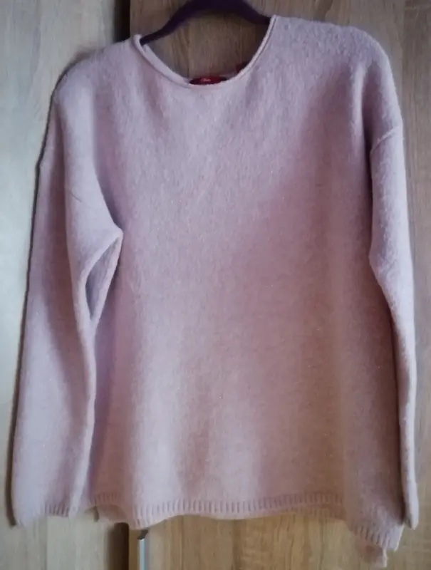 Розовый шерстяной джемпер с люрексом