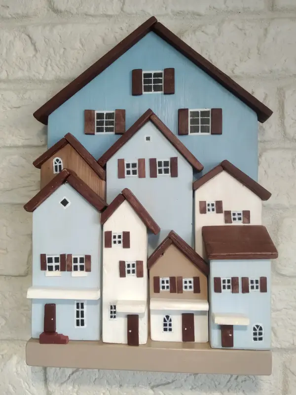 О́бъемный домик ключница ручной работы