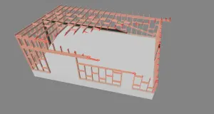 строительный ПРОЕКТ каркасного гаража-склада с большим пролетом